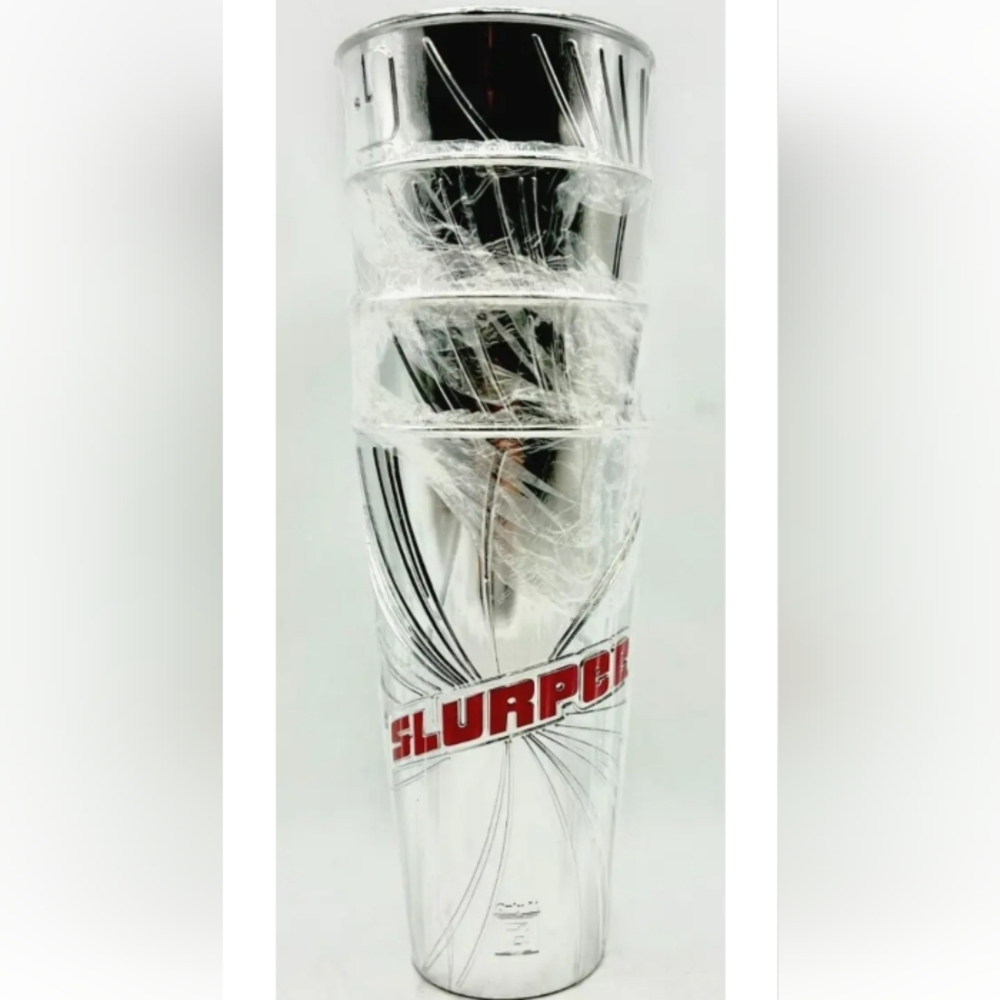 7-Eleven Limited Edition Chrome Plastic Slurpee Reusable Tumbler Cups Se…